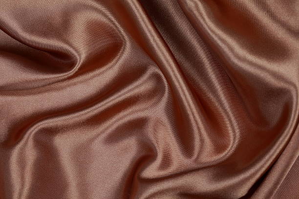 istock Brown silk texture satin velvet material 484472568
