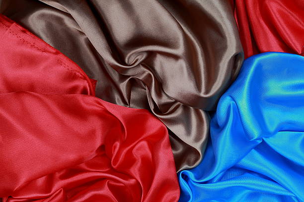 istock Blue and brown and red silk satin cloth 484472838