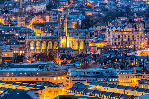 cidade de bath, inglaterra, reino unido, europa somerset - bath abbey - fotografias e filmes do acervo