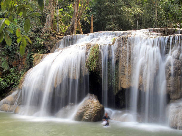 istock Waterfall in Erawan national park, Kanchanaburi ,Thailand 484473603