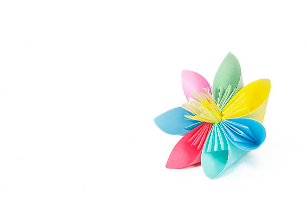 istock Paper flower with varicolored petals 484475139