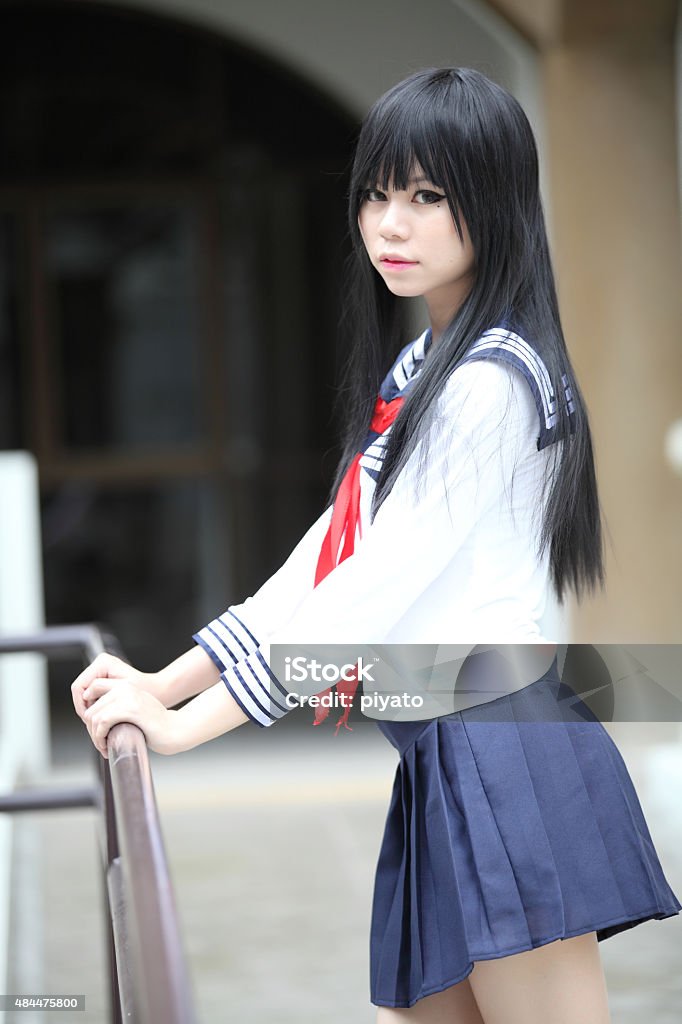 asian schoolgirl japanese asian schoolgirl Cosplay Stock Photo