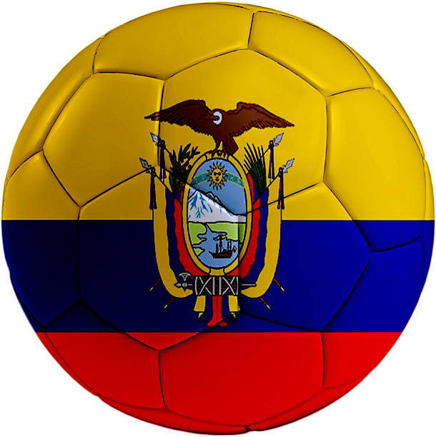 istock Football ball with Ecuador flag 484475993