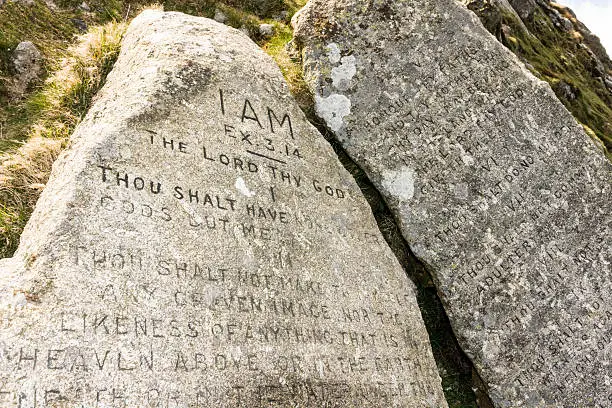 These are the ten commandment stones on Dartmoor which have been preserved over a period of time.
