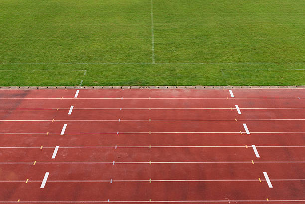 istock Football field and track 484487338
