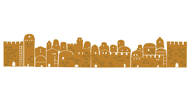 Ancient, Old City, Middle East Abstract Old Jerusalem new jerusalem background stock illustrations