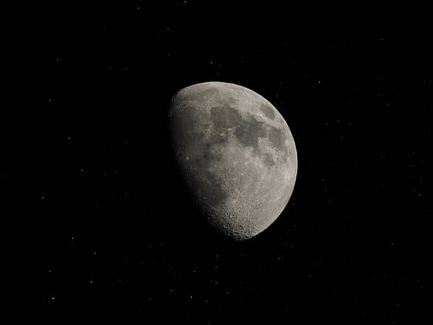 istock Gibbous moon with stars 484496820