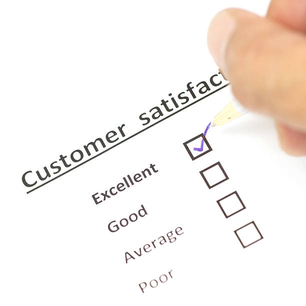 istock customer satisfaction survey form with the pen checked excellent 484504166