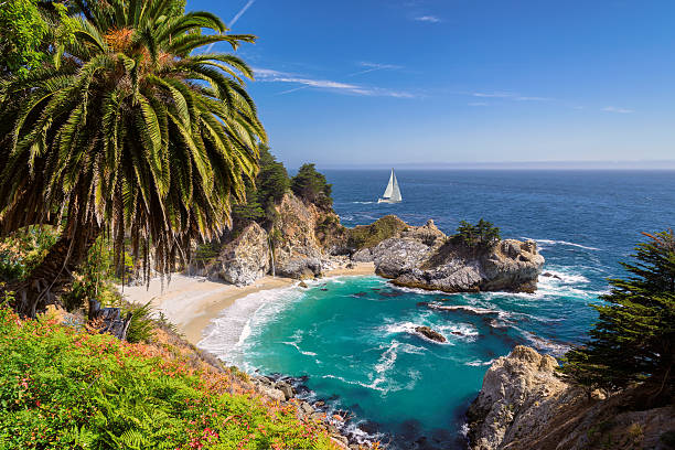 istock Fine beach and falls, Pacific coast, Julia Pfeiffer beach 484507836