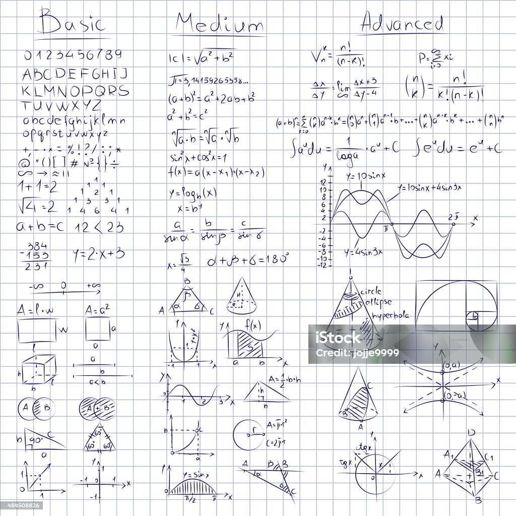 Jpg Notes Math Math Notes Stock Illustration - Download Image Now - 2015, Abstract ...