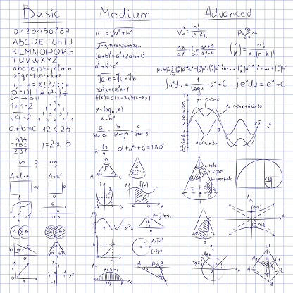 Maths Rough Note Math Notes Stock Illustration - Download Image Now - 2015, Abstract ...