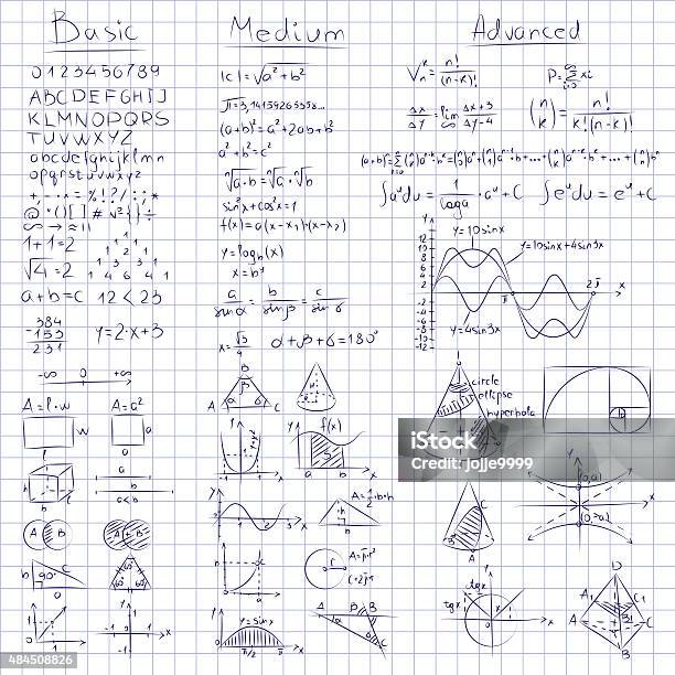 Math Notes Drawings Math Notes Stock Illustration - Download Image Now - 2015, Abstract ...