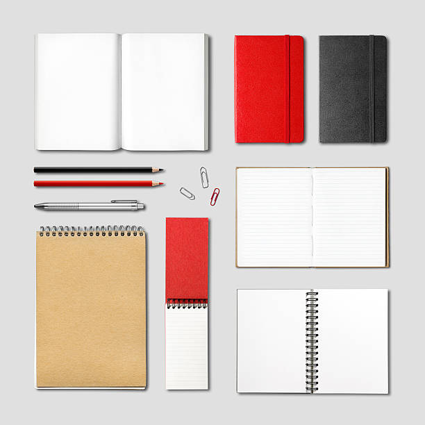 istock stationery books and notebooks mockup 484511848