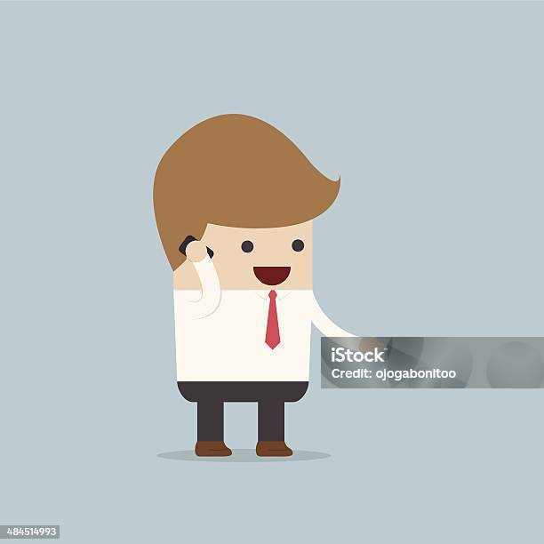 Businessman Talking On Smartphone Stock Illustration - Download Image Now - Adult, Adults Only, Blue-collar Worker