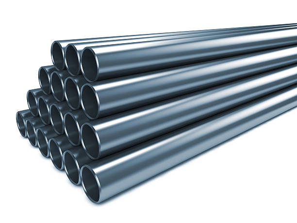 istock Steel Pipes Isolated on White Background. 484520533