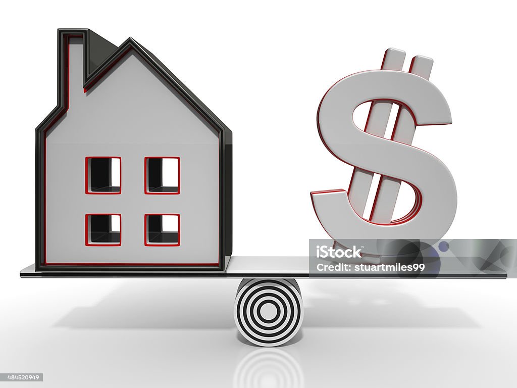 House And Dollar Balancing Show Investment House And Dollar Balancing Show Investment Or Mortgage Refinancing Stock Photo