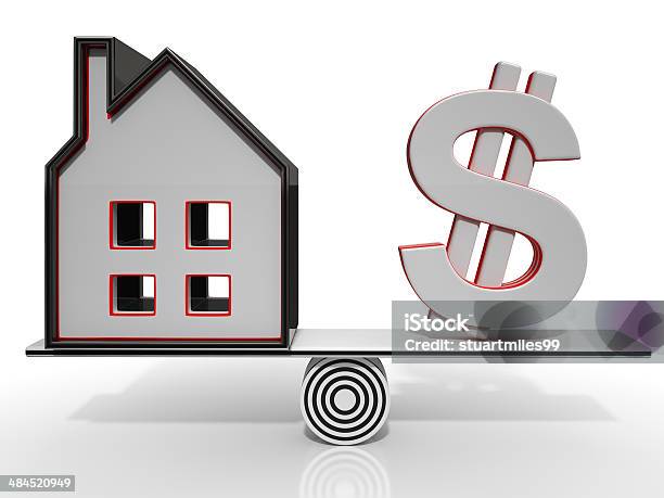 House And Dollar Balancing Show Investment Stock Photo - Download Image Now - Refinancing, Residential Building, Construction Industry