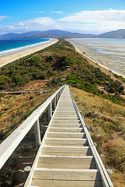 istock Looking down steps on narrow neck of land 484522209
