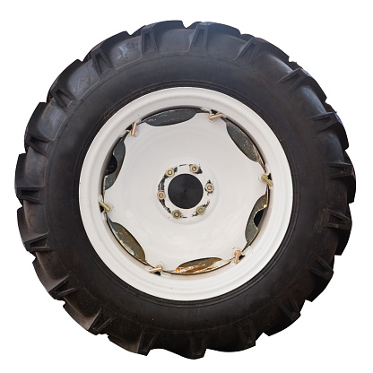 Tractor tire,isolated on white background.