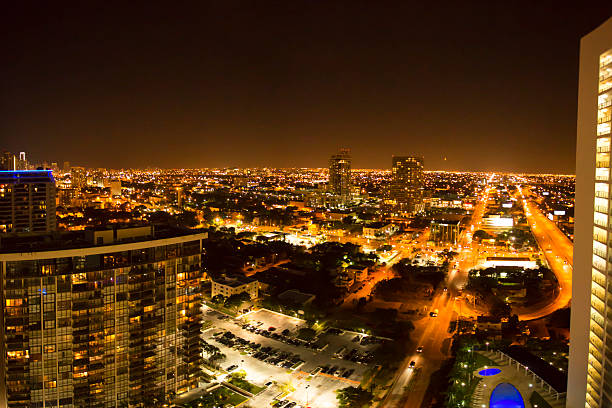 istock Aerial view of Miami Beach at night 484525214