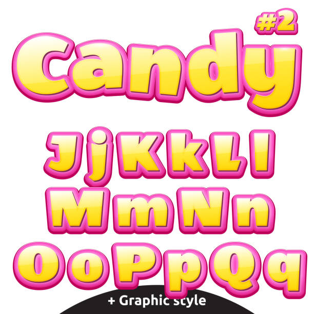 забавная детей набор candy букв. латинская верхний регистр и нижний регистр - alphabetical order child illustration and painting playing stock illustrations