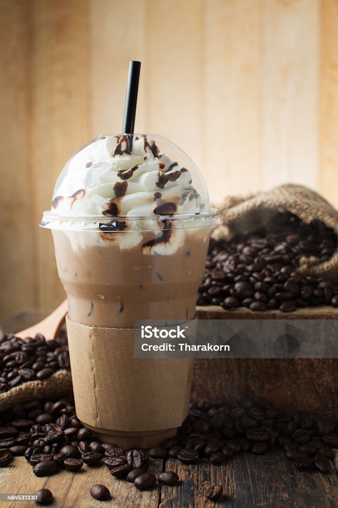 iced coffee iced blended frappucino Coffee Frappe Stock Photo