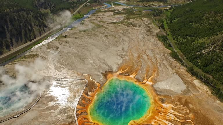 Aerial Wyoming Yellowstone National Park