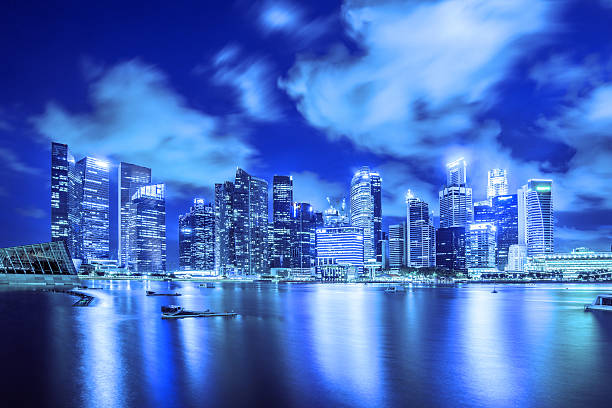 istock Singapore cityscape night view 484534810