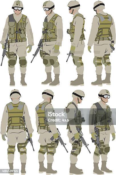 Military Man Stock Illustration - Download Image Now - Army Soldier, Armed Forces, Vector