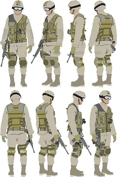 Vector illustration of Military man