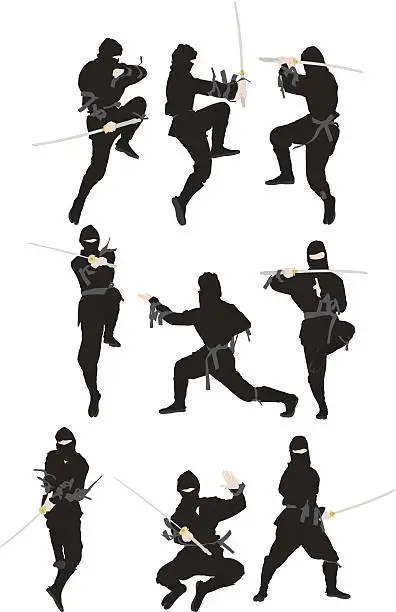 Vector illustration of Ninja warrior