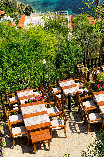 istock Restaurant near the Sea in green 484539517