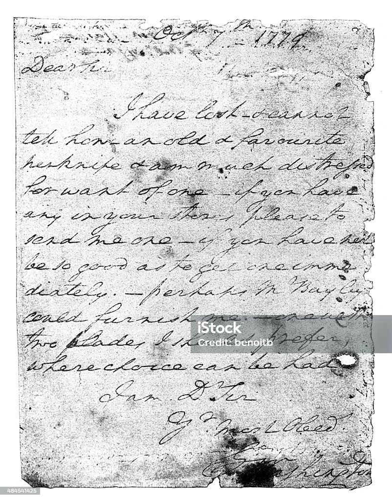 Lost faca carta de George Washington - Ilustração de George Washington royalty-free
