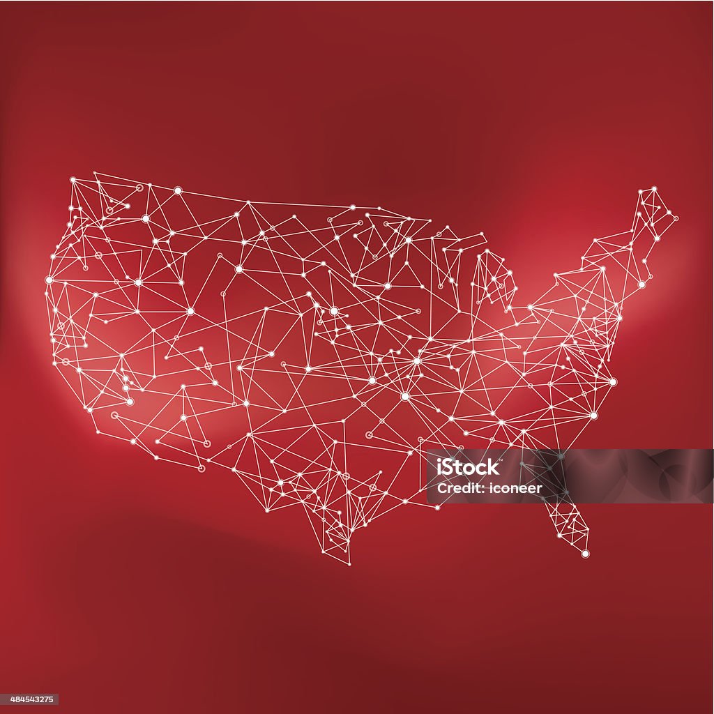 USA network Karte Rot - Lizenzfrei Karte - Navigationsinstrument Vektorgrafik