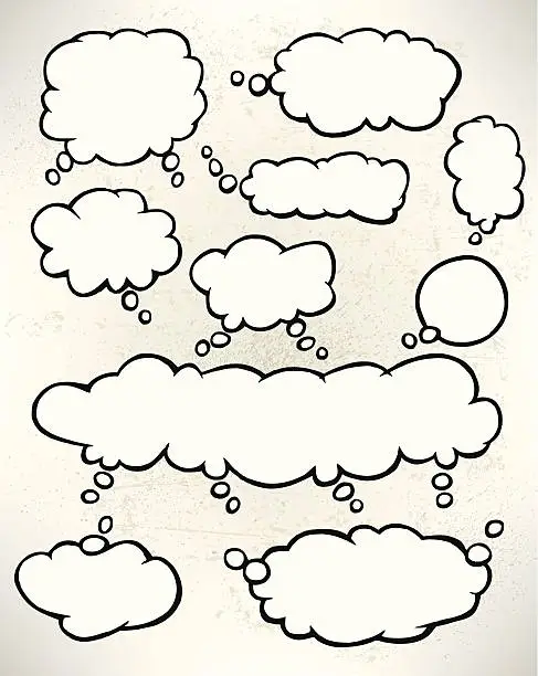 Vector illustration of Thought or Speech Bubbles