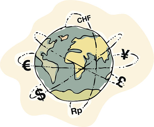 World Currencies vector art illustration