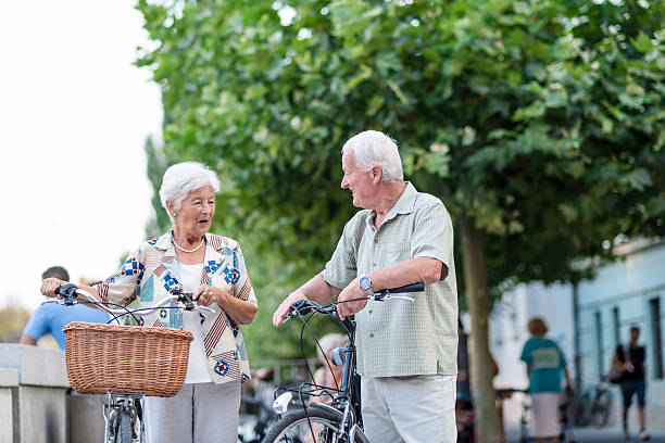 istock Senior couple with bike 484544962