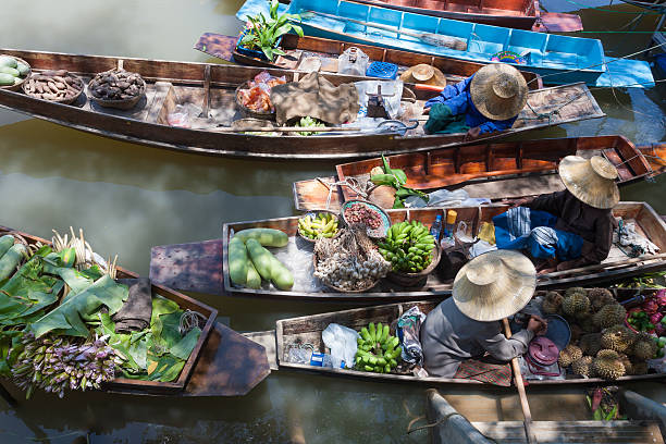 Floating market. Floating market in Thailand. ratchaburi province stock pictures, royalty-free photos & images