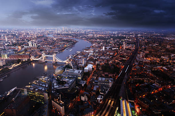 istock London aerial view with  Tower Bridge in sunset time 484546034