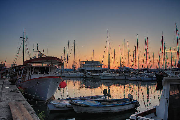 istock Harbour with boats at sunset time in Croatia 484547208
