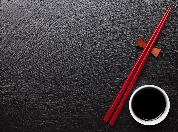 istock Japanese sushi chopsticks and soy sauce bowl 484548582