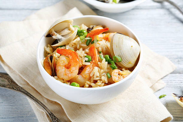 istock Rice with shrimp and mussels 484551322
