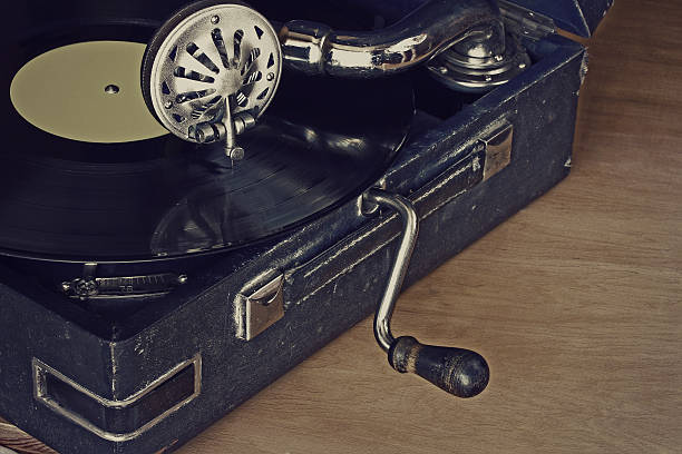 istock old gramophone with vinyl records 484552922