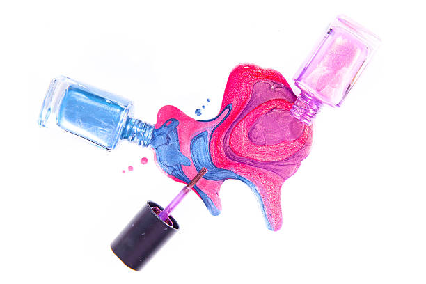 istock Bottles with spilled nail polish 484553824
