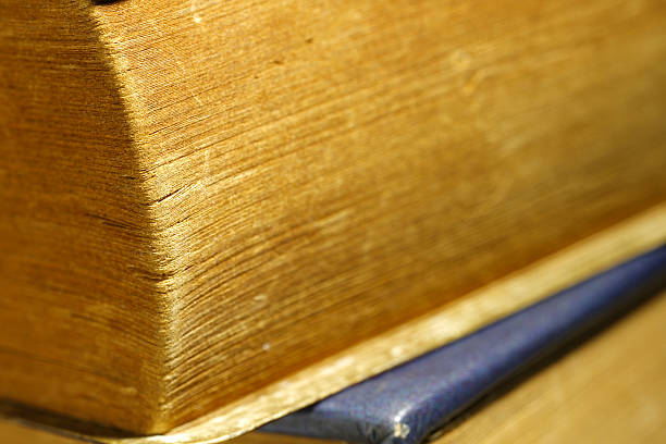 istock Closeup of old books side 484557358