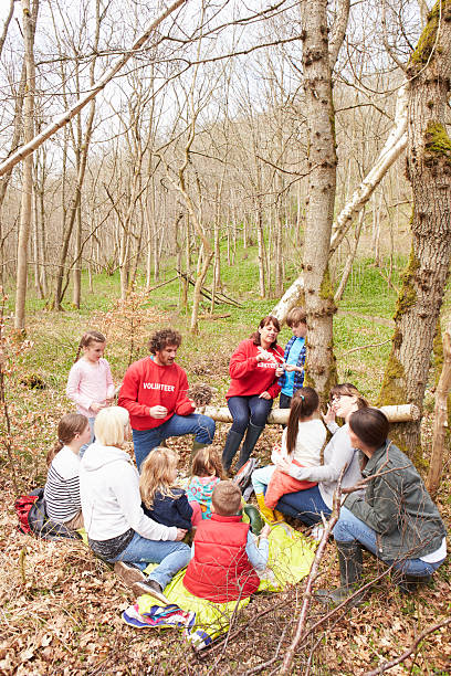 istock Adults And Children Examining Bird's Nest At Activity Centre 484557914