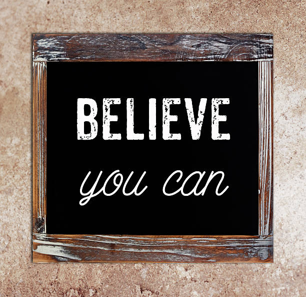 istock Believe you can, quotation on a chalkboard 484558668