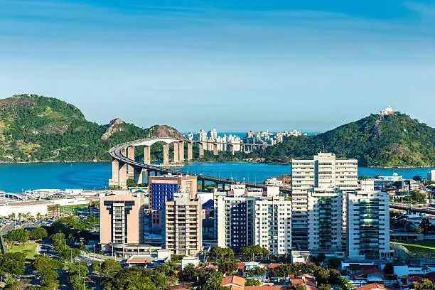 Aerial view of Vitoria in Espirito Santo, Brazil