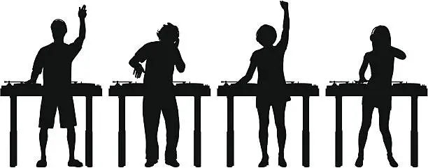 Vector illustration of DJs