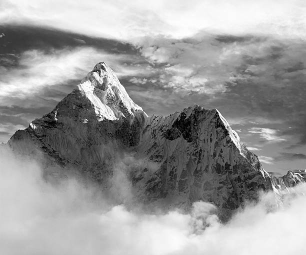istock Black and white view of Ama Dablam 484561141